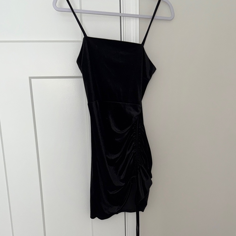 VNTG Black Ruched Dress